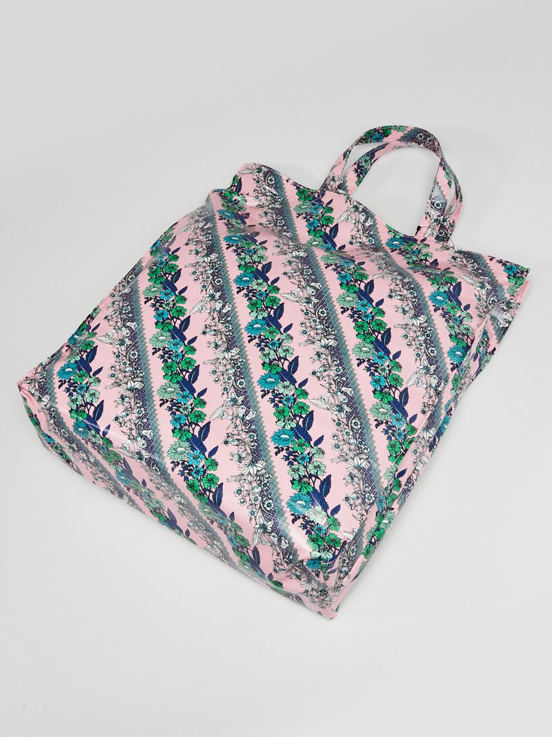 Gucci Monte Carlo Floral Logo Print Tote in Dry Rose