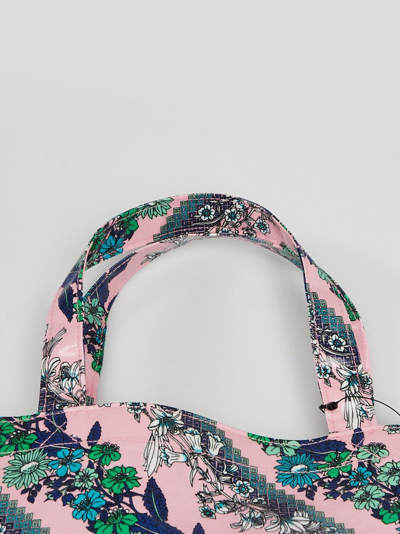 Gucci Monte Carlo Floral Logo Print Tote in Dry Rose
