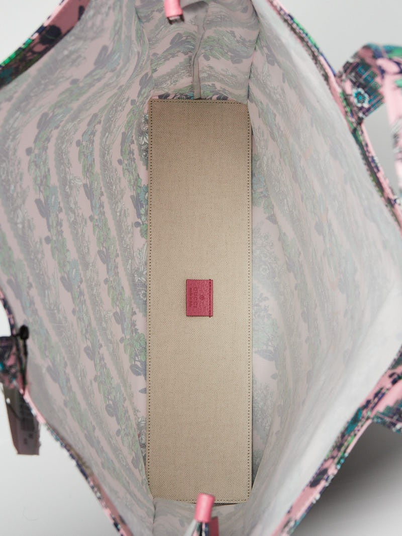 Gucci Monte Carlo Floral Logo Print Tote in Dry Rose