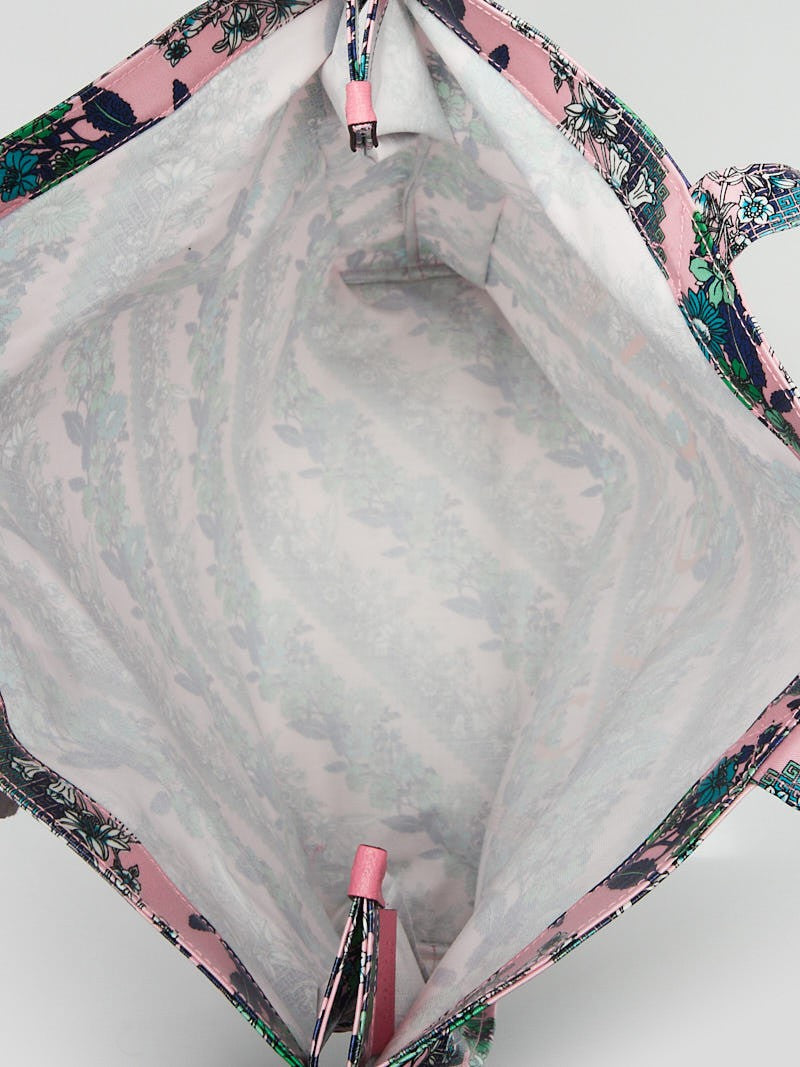 Gucci Monte Carlo Floral Logo Print Tote in Dry Rose