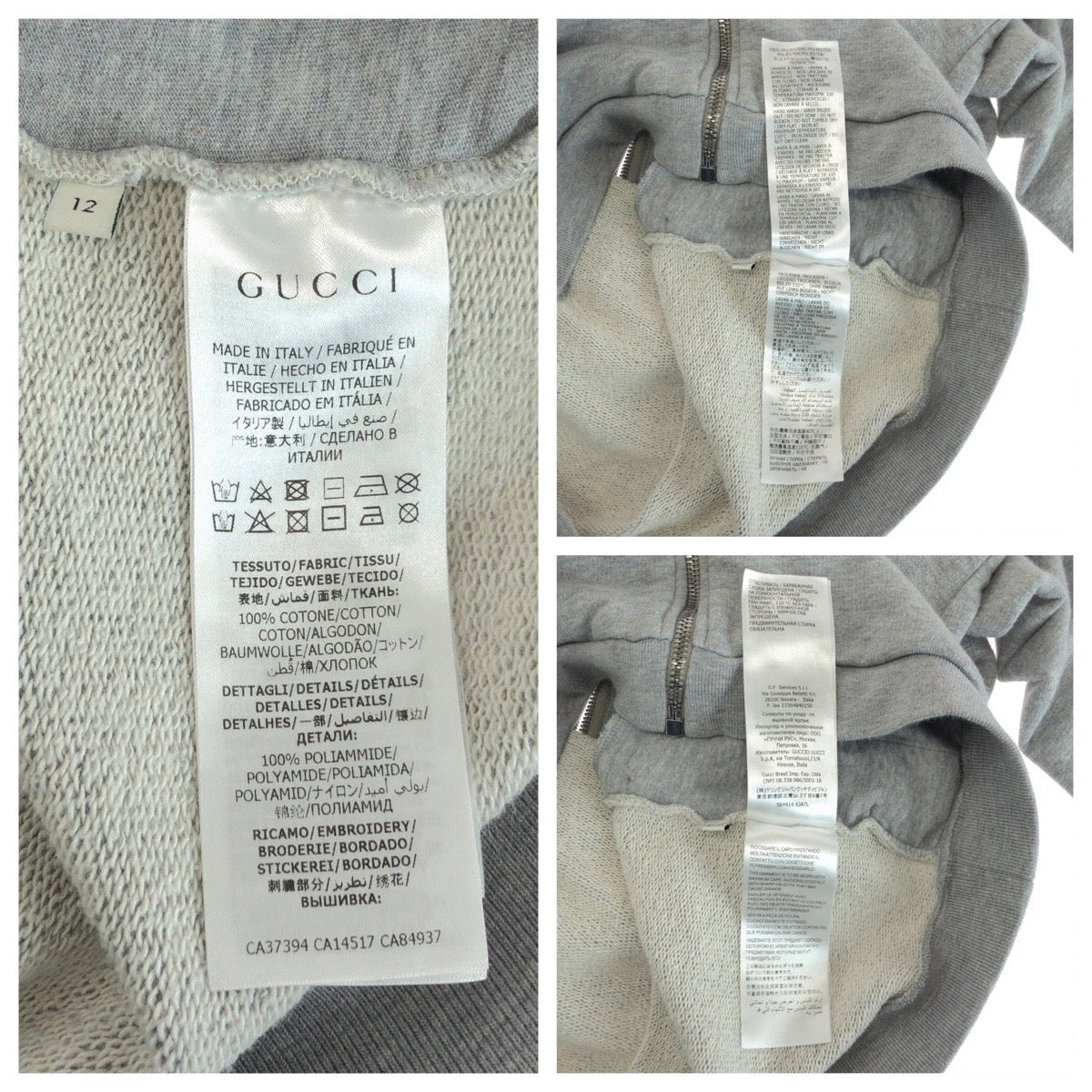 GUCCI sweat cotton Grey Red Blue Sweatshirts, Blousons, Zip-ups Sherry Kids 12 Used