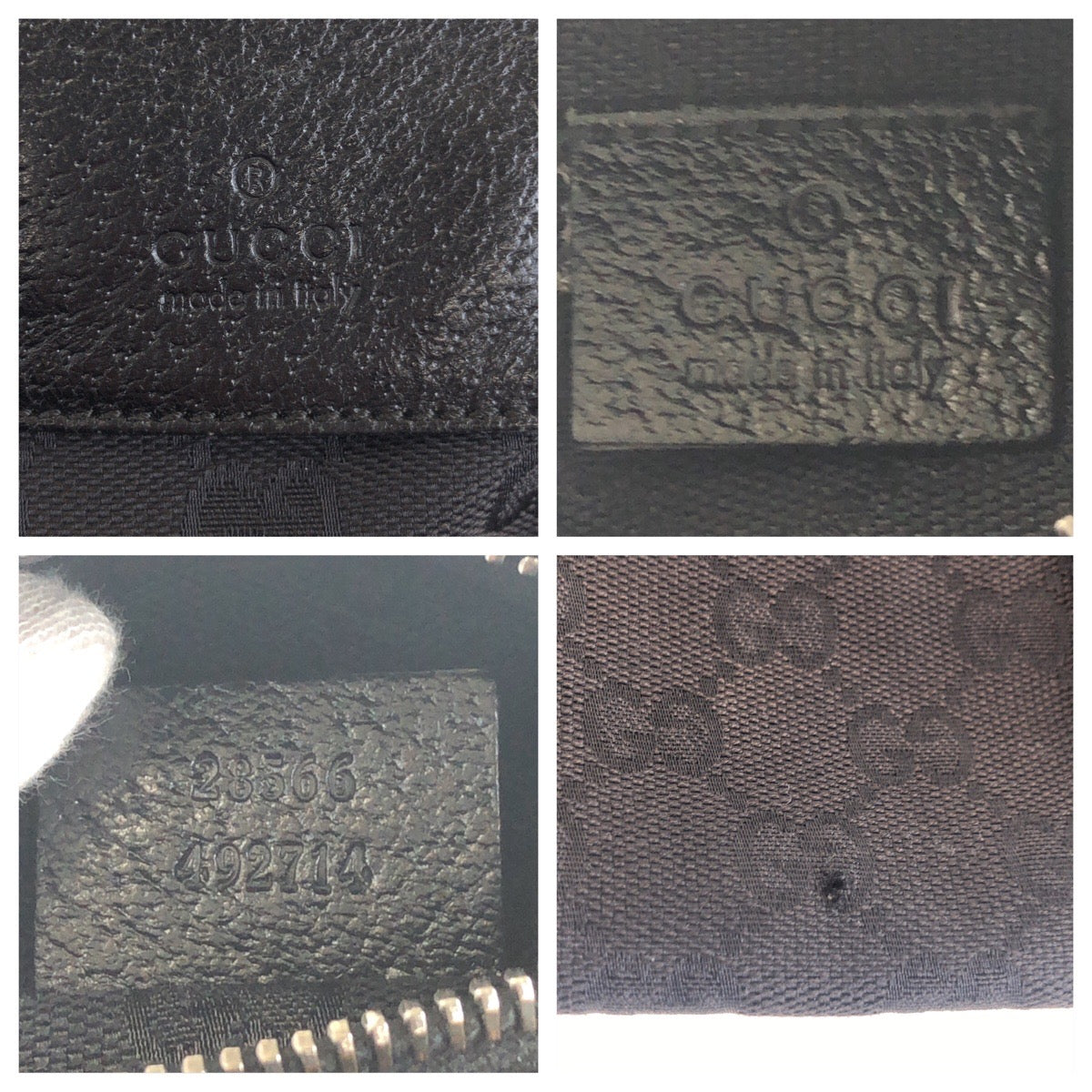 GUCCI Sling bag 28566 GG canvas, leather Black SilverMetal Sling bag, waist pouch, bum bag mens Used