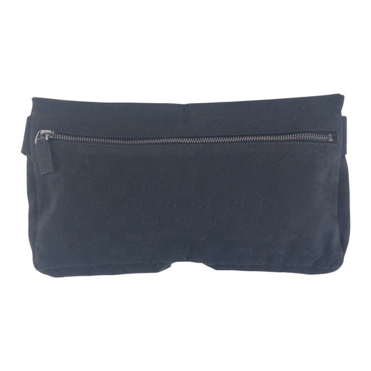 GUCCI Sling bag 28566 GG canvas, leather Black SilverMetal Sling bag, waist pouch, bum bag mens Used