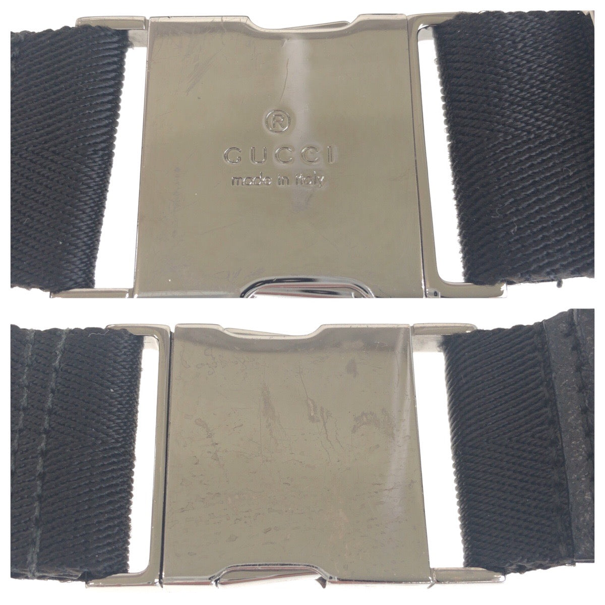 GUCCI Sling bag 28566 GG canvas, leather Black SilverMetal Sling bag, waist pouch, bum bag mens Used