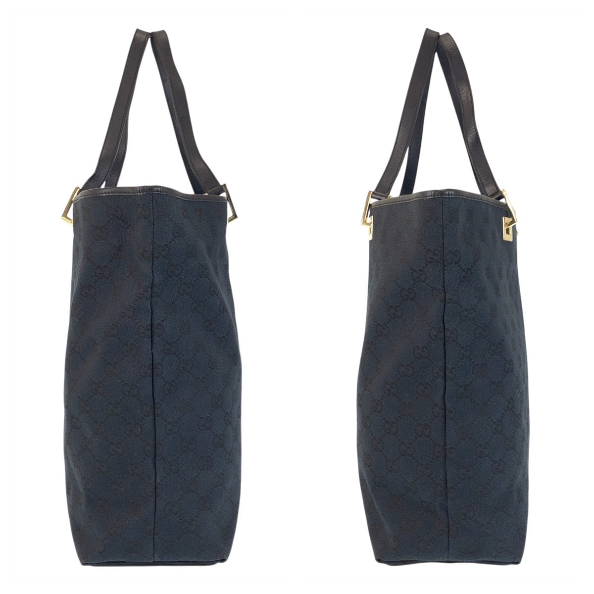 GUCCI Tote Bag 002 1098 GG canvas, leather Black GoldMetal Tote Bag Shoulder Bag Women Used