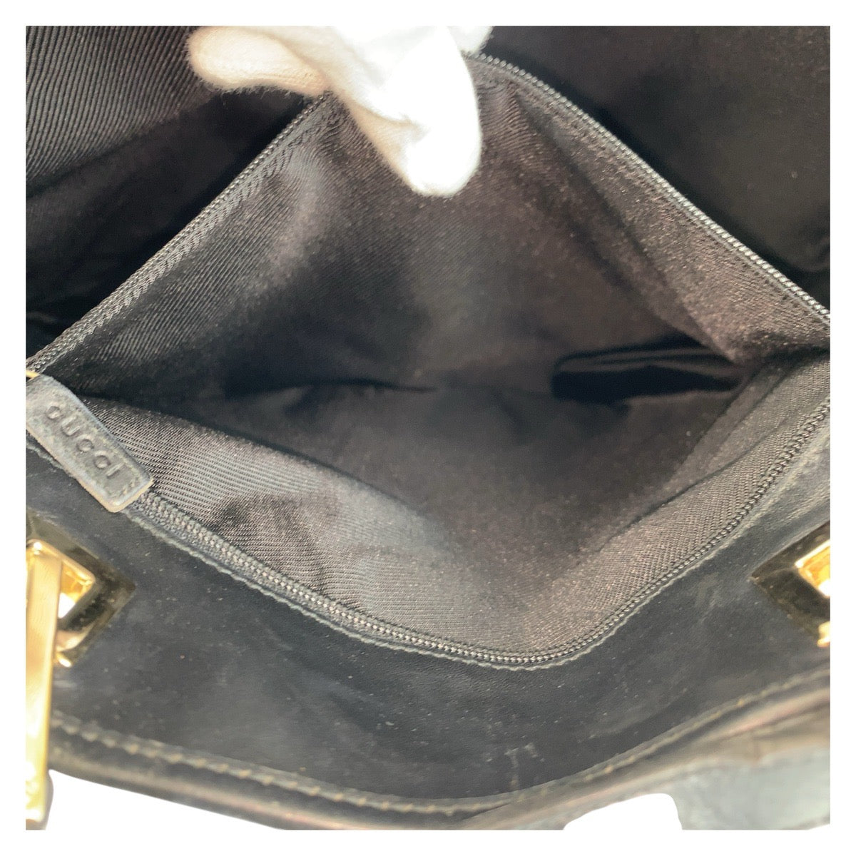GUCCI Tote Bag 002 1098 GG canvas, leather Black GoldMetal Tote Bag Shoulder Bag Women Used