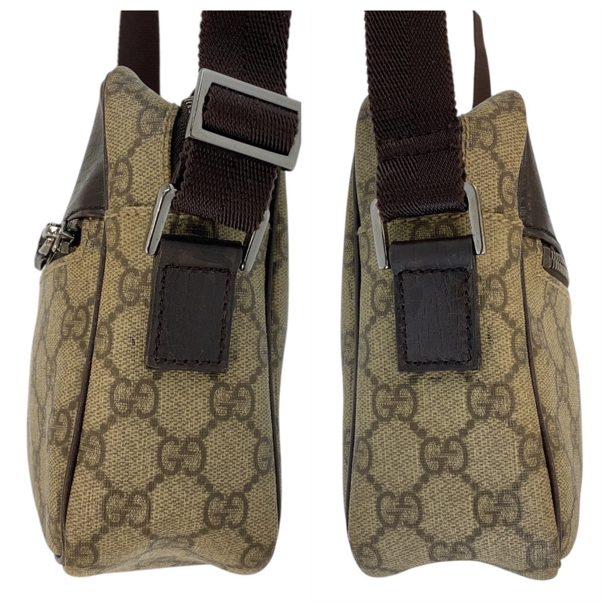 GUCCI Shoulder Bag 114291 GG Supreme canvas, leather Brown beige Crossbody Shoulder Bag Pochette Women Used