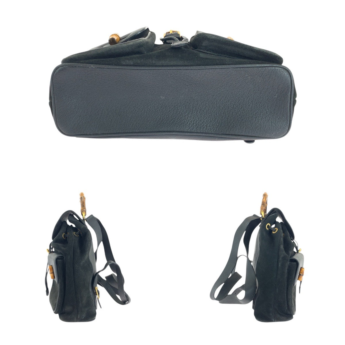 GUCCI Backpack 003 2058 0016 Suede, Leather black Backpacks & Daypacks Backpacks Bamboo Women Used