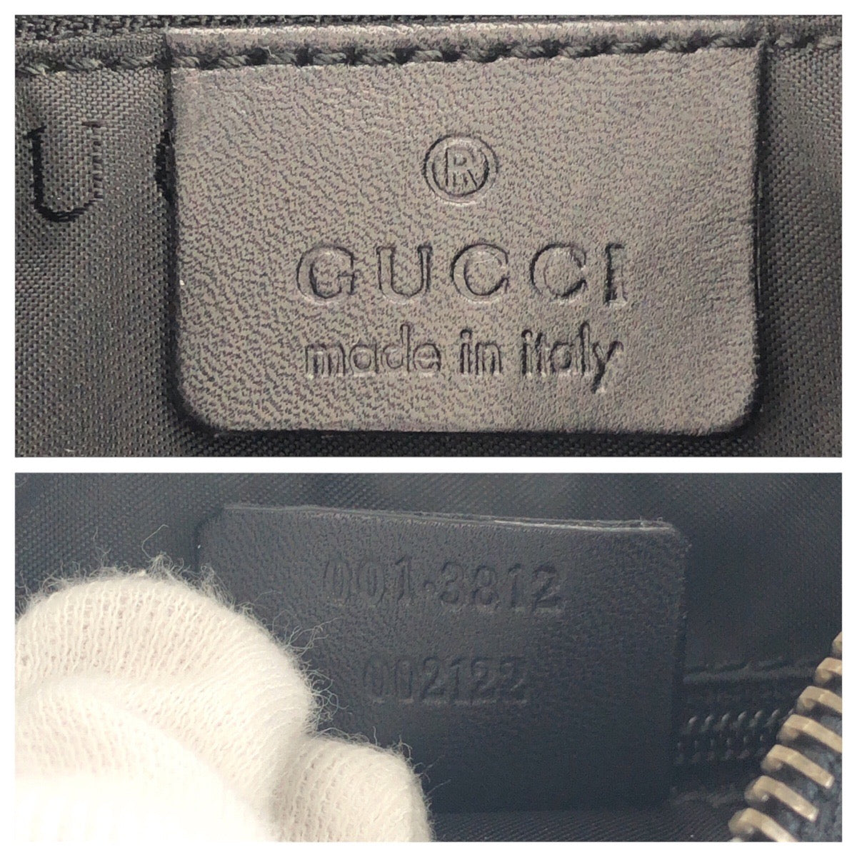 GUCCI Shoulder Bag 001 3812 leather Black SilverMetal Women Used