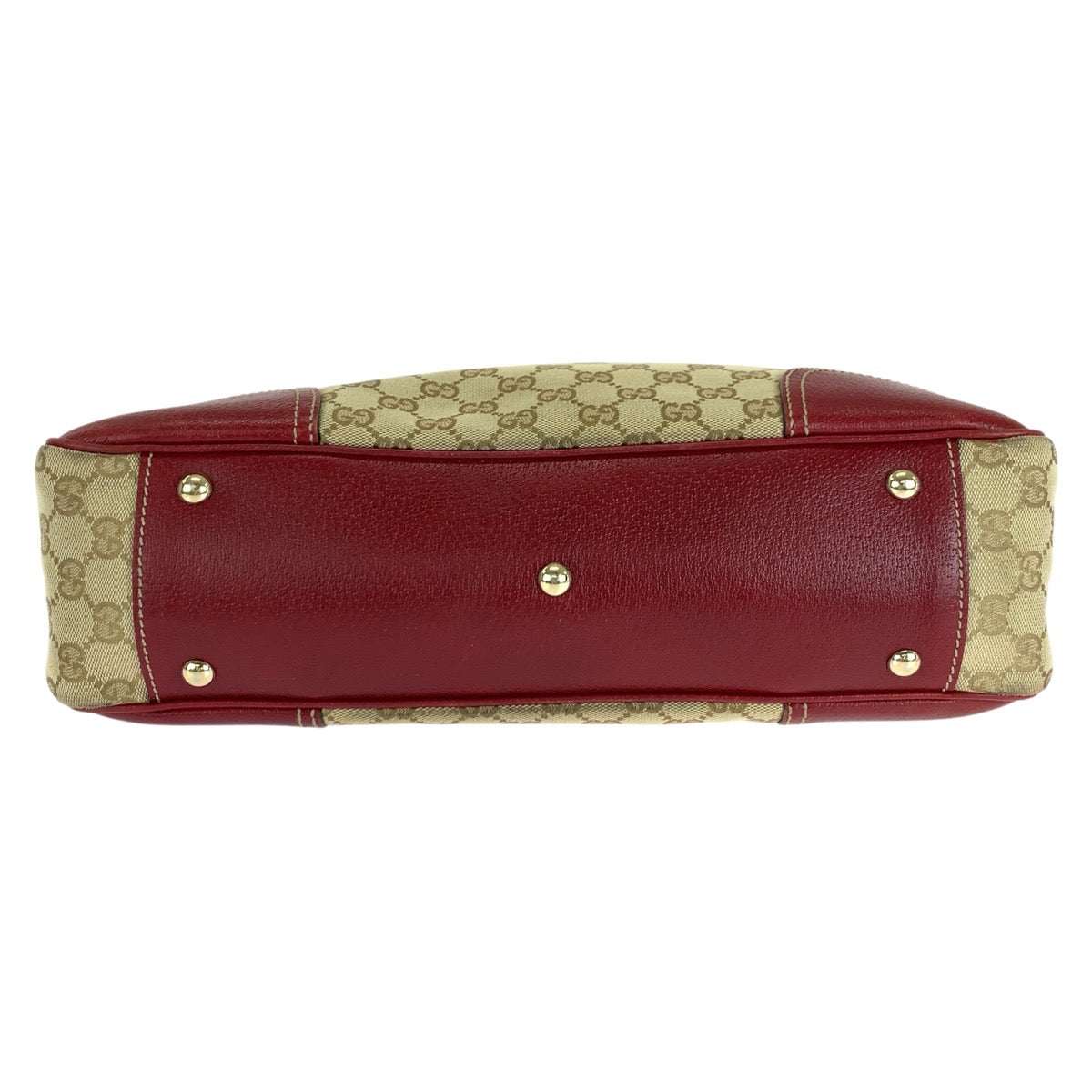GUCCI Tote Bag 163805 GG canvas, leather Beige Red Gold Metal Tote Bag Shoulder Bag Sherry Line Princess Women Used