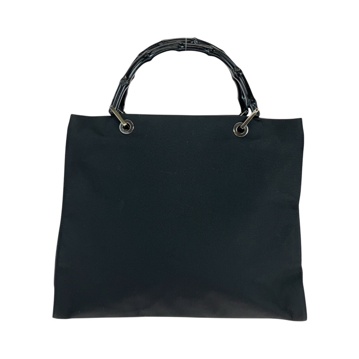 GUCCI Tote Bag 002 1010 Nylon, Bamboo Black SilverMetal Tote Bag Shoulder Bag Bamboo Women Used