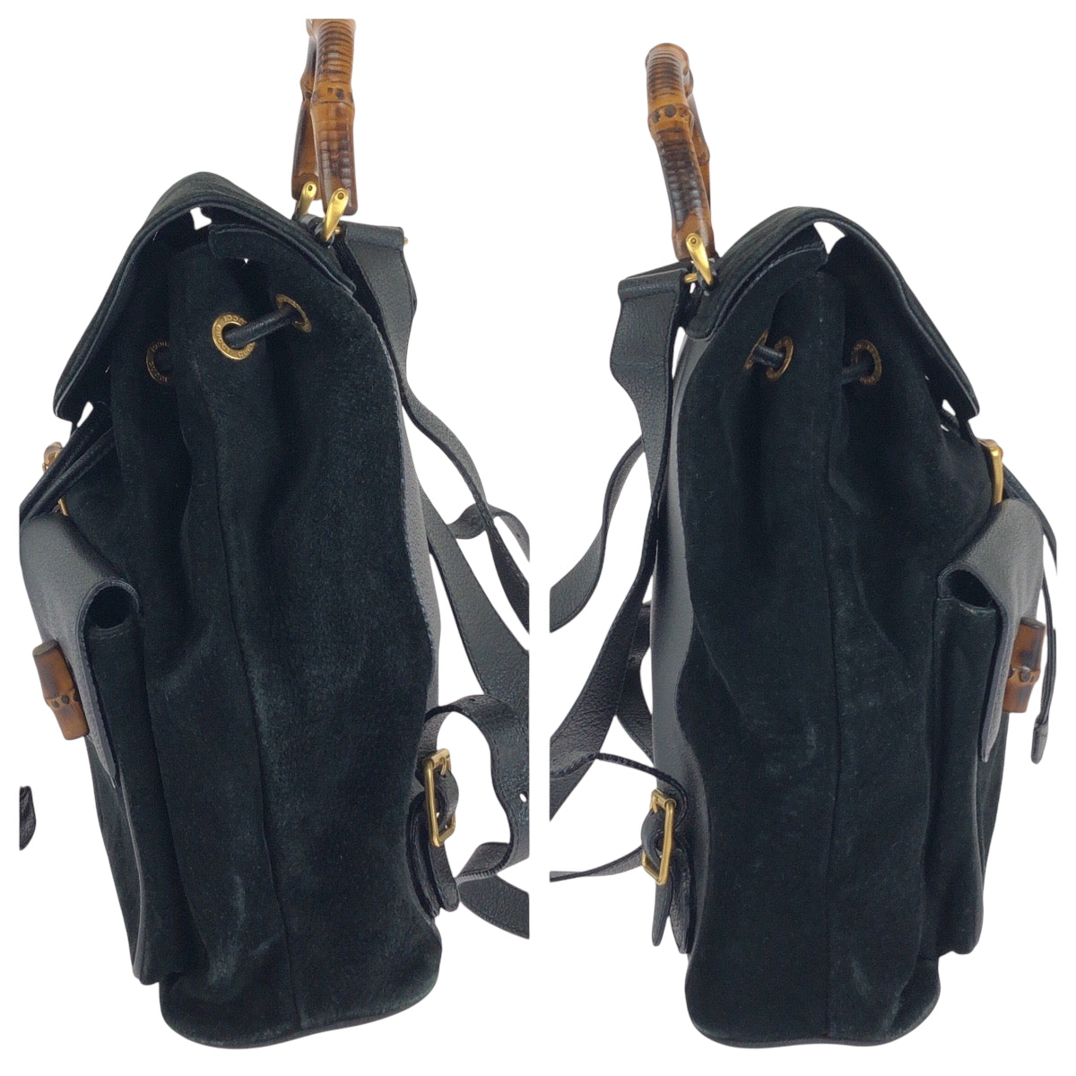 GUCCI Backpack 003 2058 Suede, Leather black Backpack Backpack Bamboo Women Used