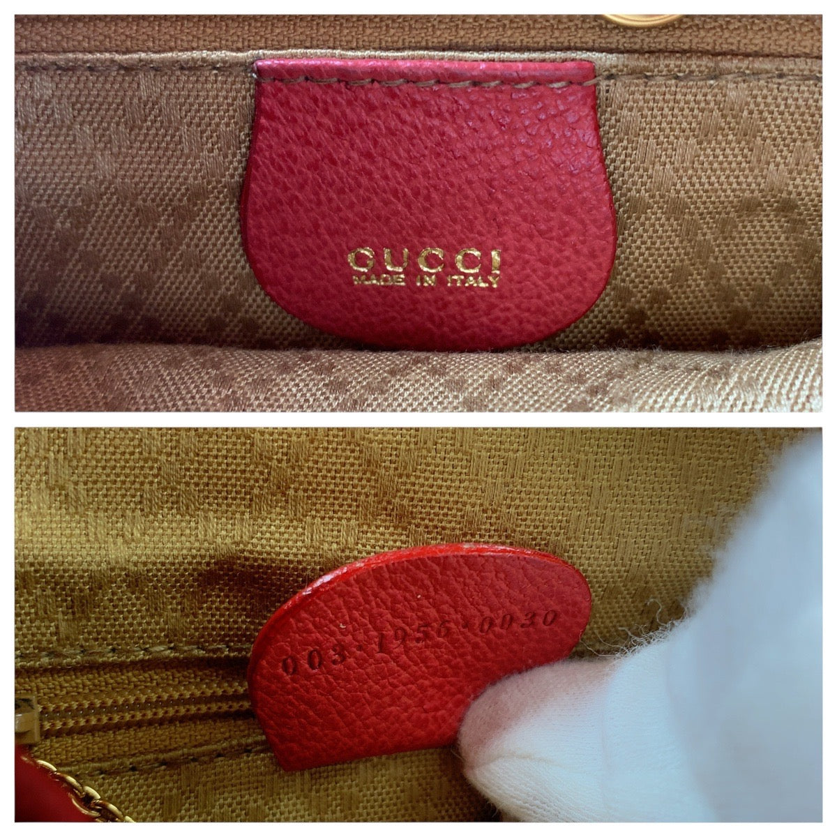 GUCCI Backpack 003 1956 0030 Suede, Leather Red Backpacks & Daypacks Backpacks Bamboo Women Used
