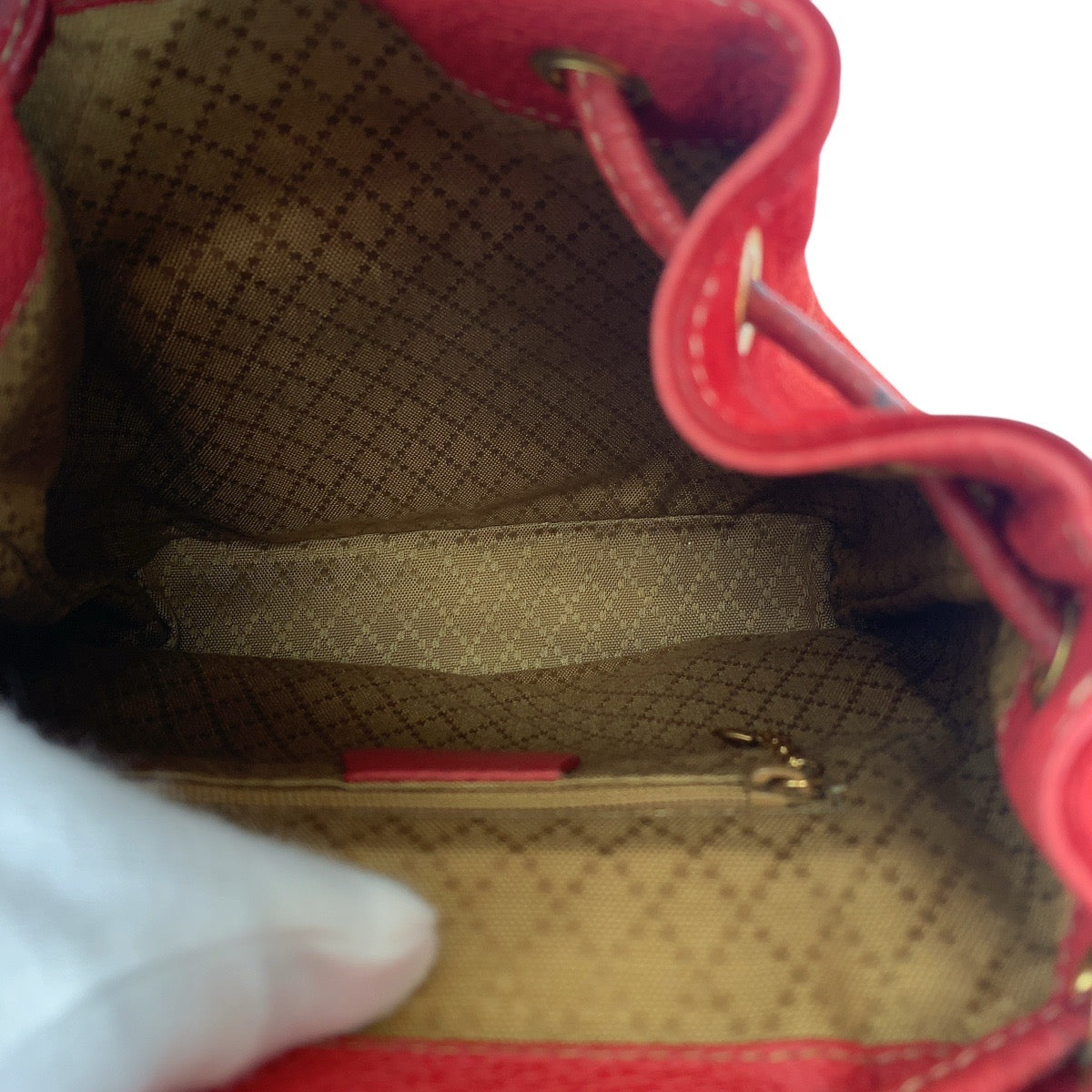 GUCCI Backpack 003 1956 0030 Suede, Leather Red Backpacks & Daypacks Backpacks Bamboo Women Used