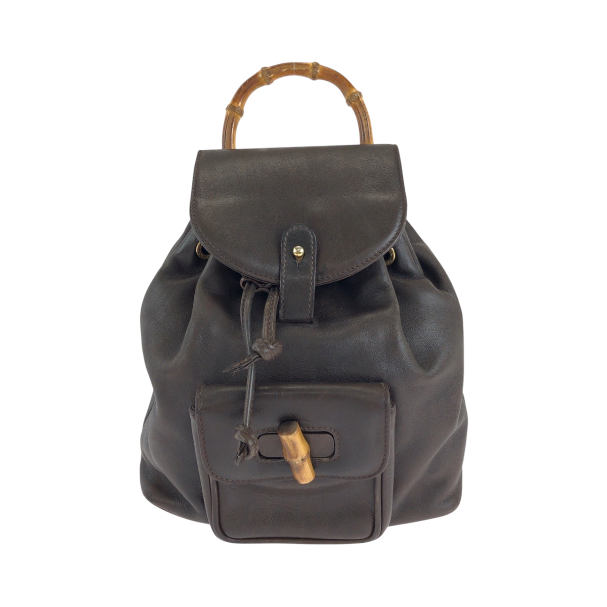GUCCI Backpack 003 2852 leather Dark brown brown Backpack Backpack Bamboo Women Used