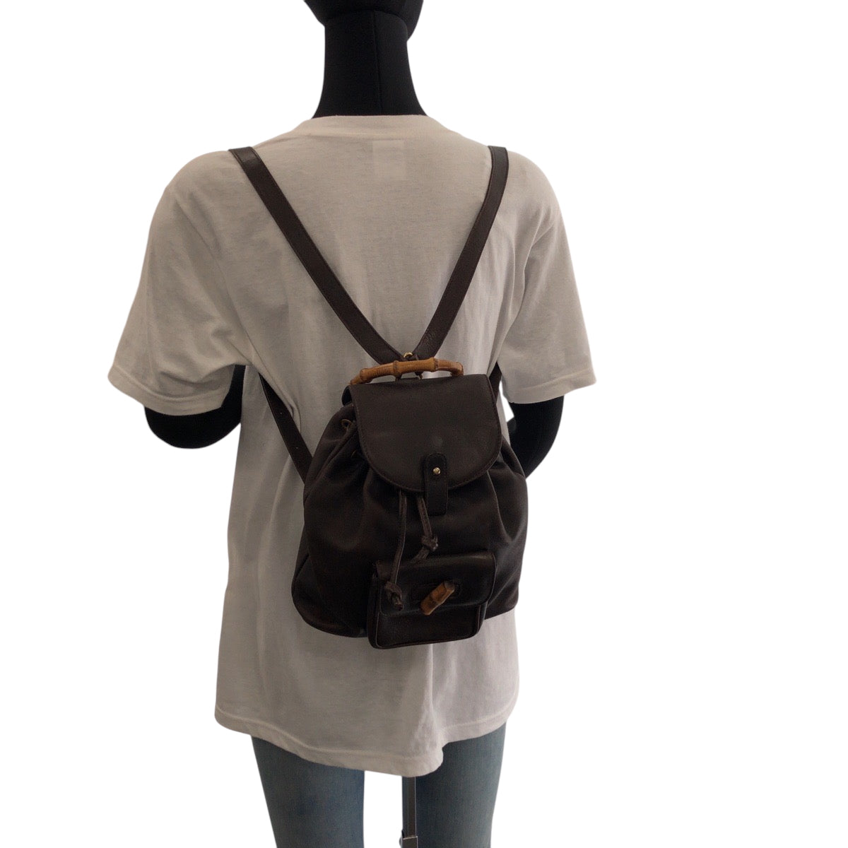 GUCCI Backpack 003 2852 leather Dark brown brown Backpack Backpack Bamboo Women Used