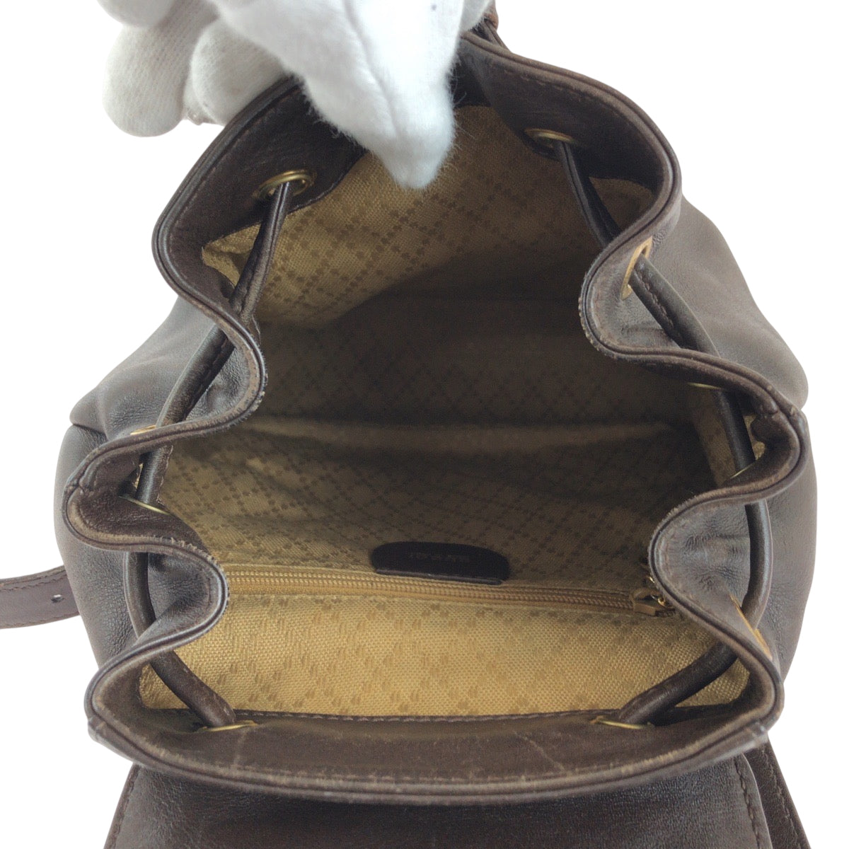 GUCCI Backpack 003 2852 leather Dark brown brown Backpack Backpack Bamboo Women Used