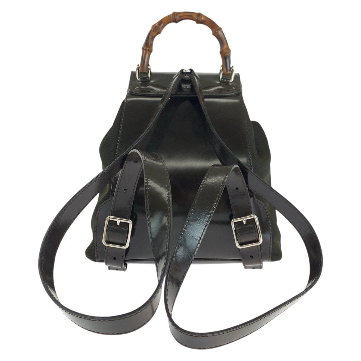 GUCCI Backpack 003 1998 0030 Canvas, enamel Brown Backpacks & Daypacks Backpacks Bamboo Women Used