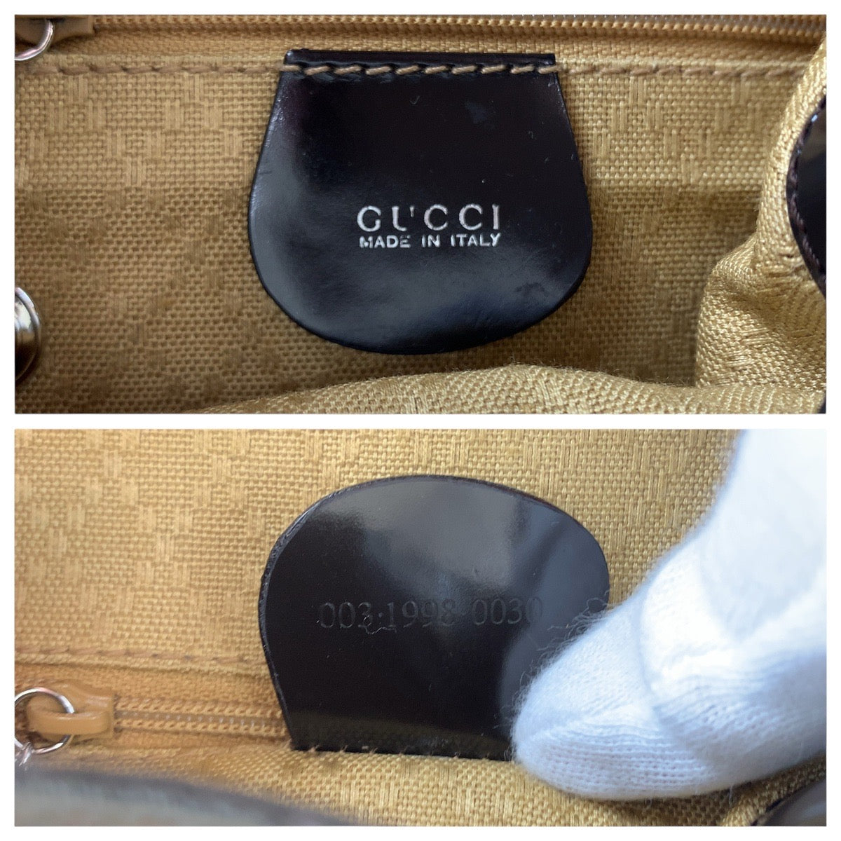 GUCCI Backpack 003 1998 0030 Canvas, enamel Brown Backpacks & Daypacks Backpacks Bamboo Women Used