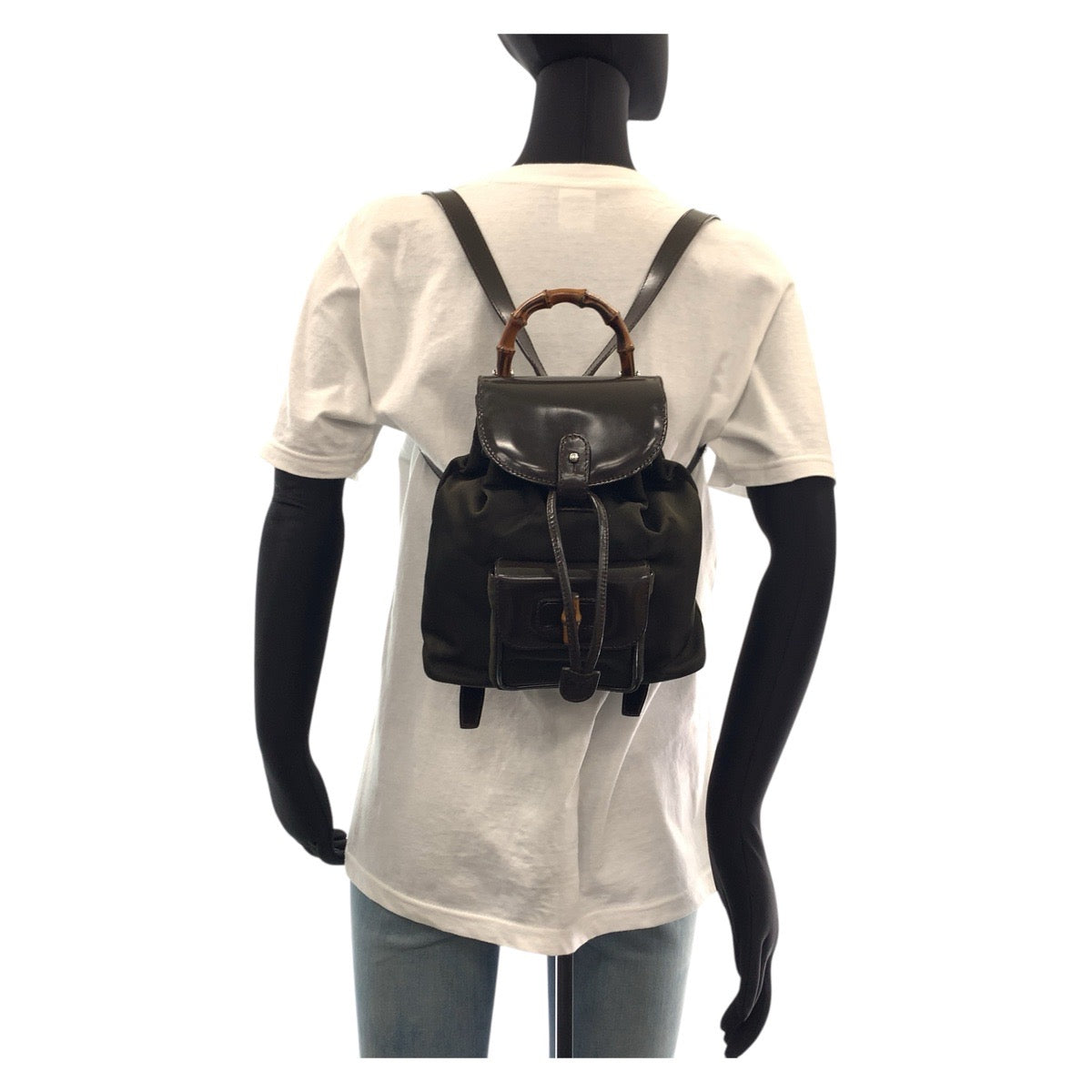 GUCCI Backpack 003 1998 0030 Canvas, enamel Brown Backpacks & Daypacks Backpacks Bamboo Women Used