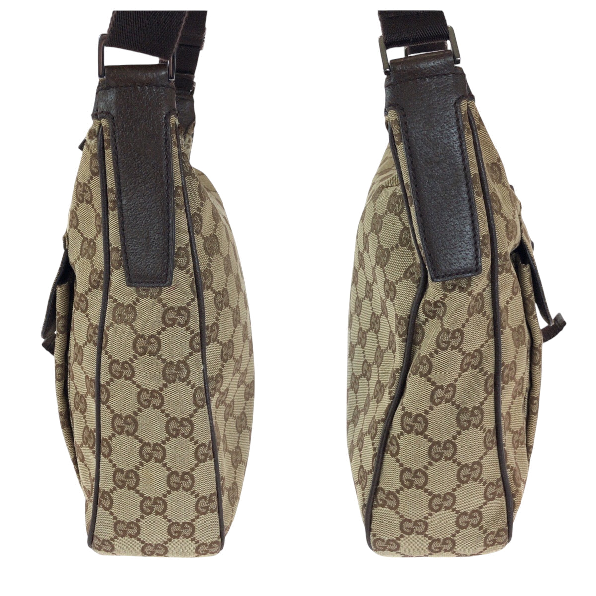 GUCCI Shoulder Bag 131211 GG canvas Beige Brown SilverMetal Shoulder Bag Crossbody Women Used