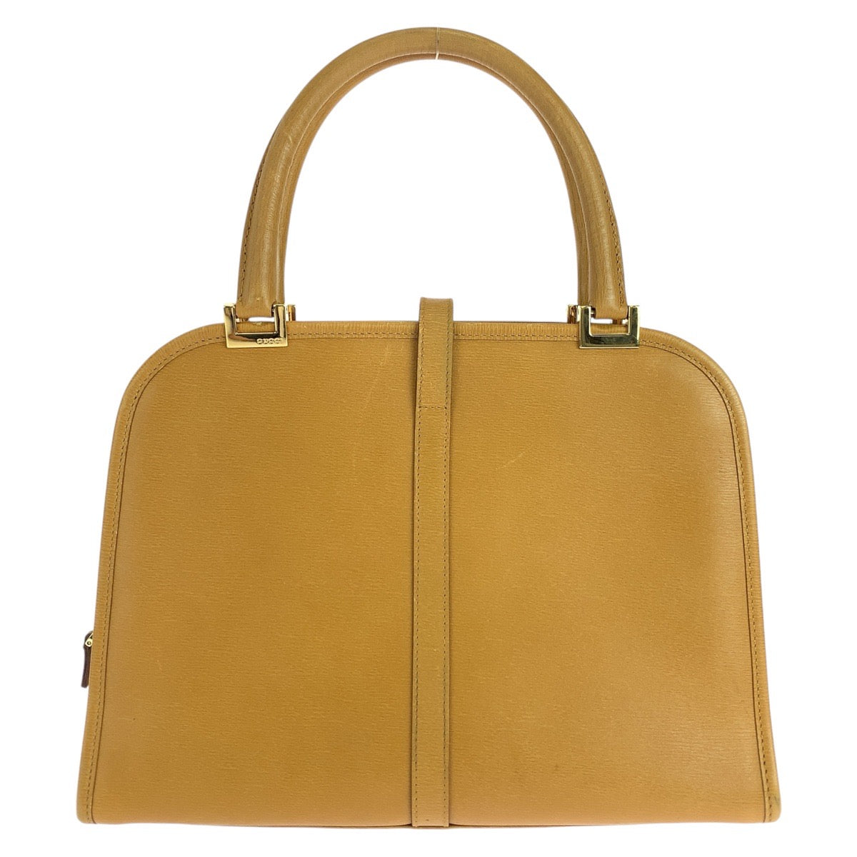 GUCCI Tote Bag 002 1071 leather Light Brown Camel Gold Metal Tote Bag handbag Jackie Women Used
