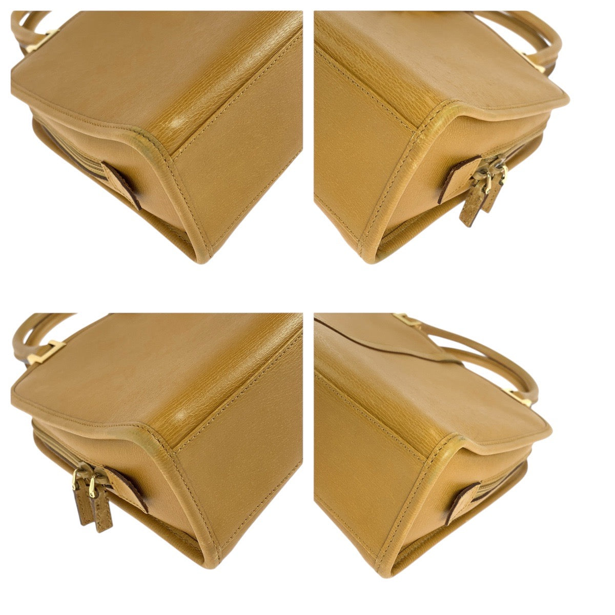 GUCCI Tote Bag 002 1071 leather Light Brown Camel Gold Metal Tote Bag handbag Jackie Women Used