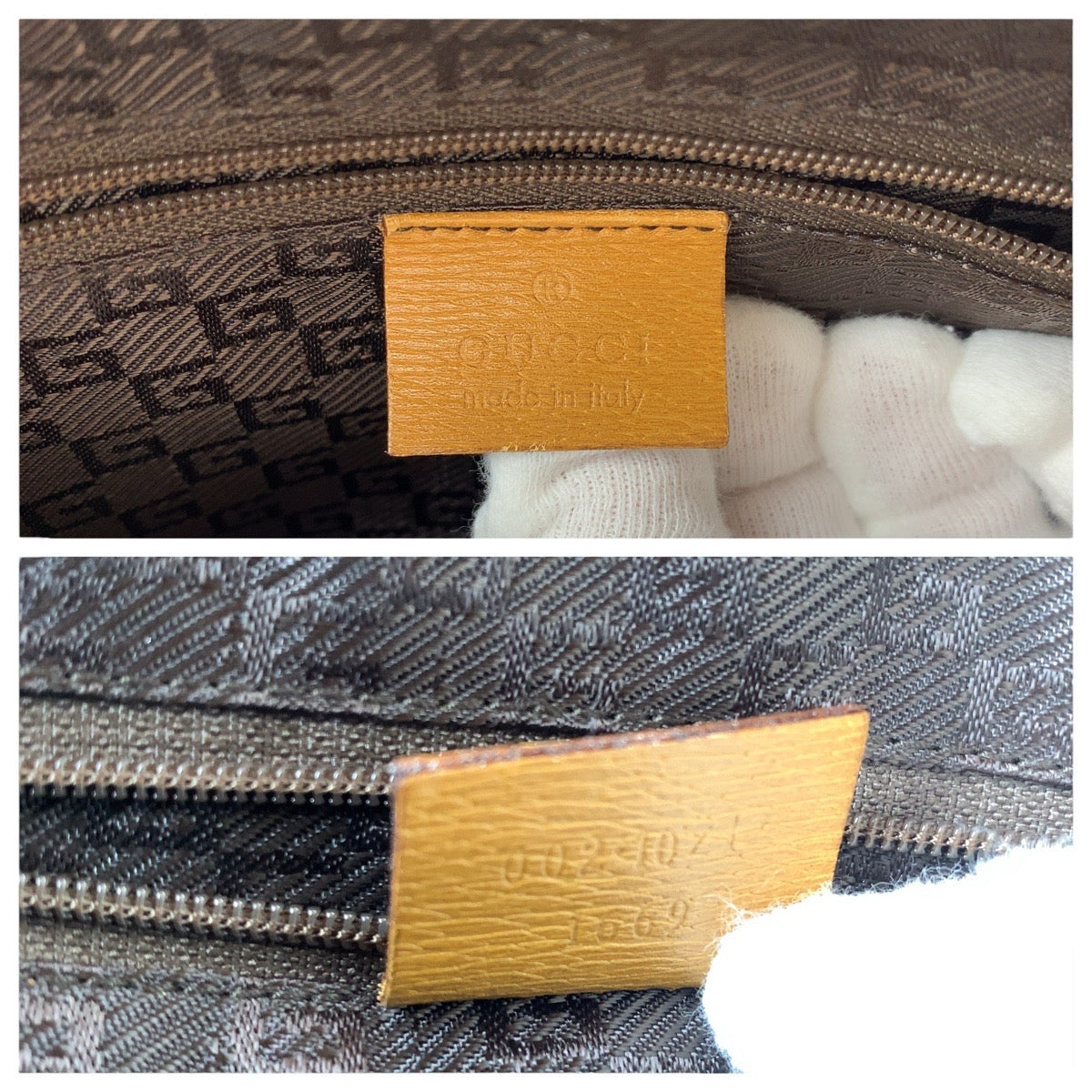 GUCCI Tote Bag 002 1071 leather Light Brown Camel Gold Metal Tote Bag handbag Jackie Women Used