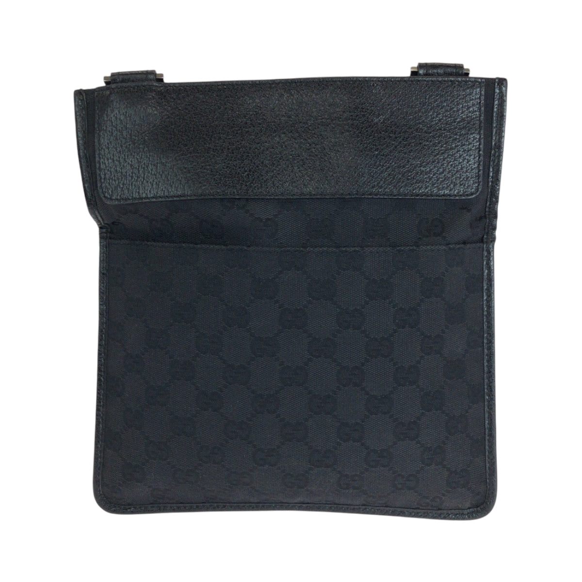 GUCCI Shoulder Bag 27639 GG canvas Black SilverMetal Shoulder Bag pochette mens Used