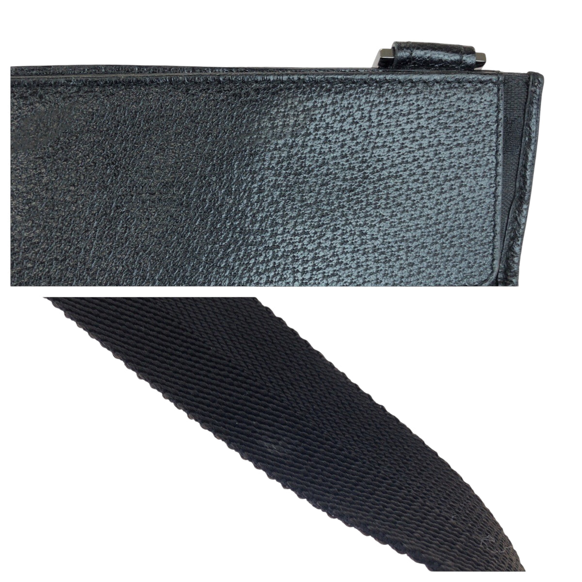 GUCCI Shoulder Bag 27639 GG canvas Black SilverMetal Shoulder Bag pochette mens Used