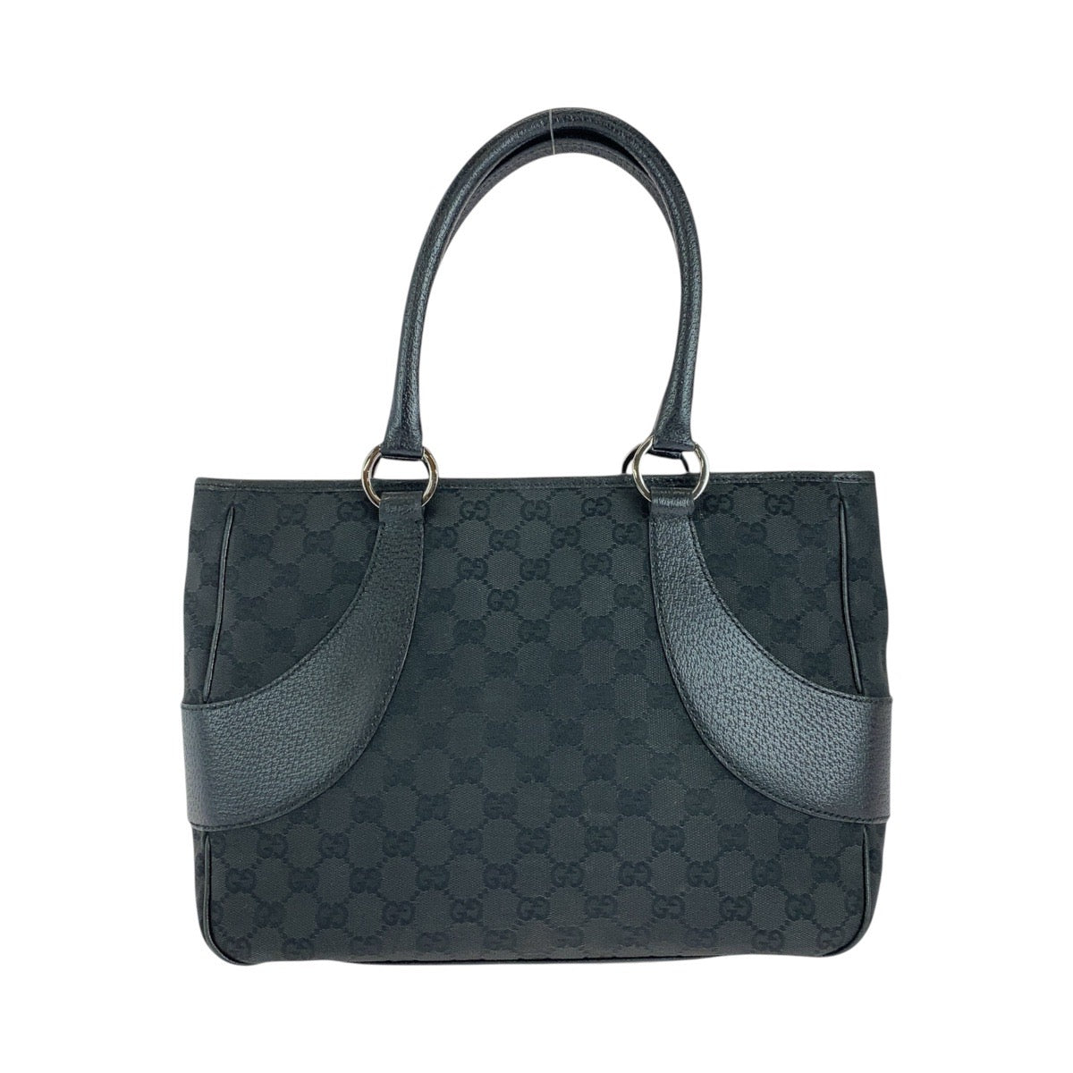 GUCCI Tote Bag 113011 GG canvas, leather Black black Tote Bag Shoulder Bag Women Used
