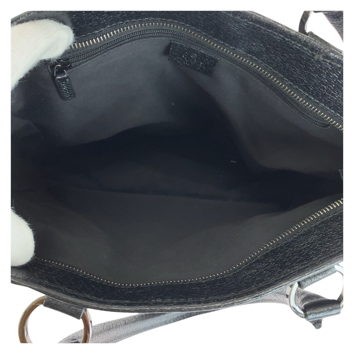 GUCCI Tote Bag 113011 GG canvas, leather Black black Tote Bag Shoulder Bag Women Used