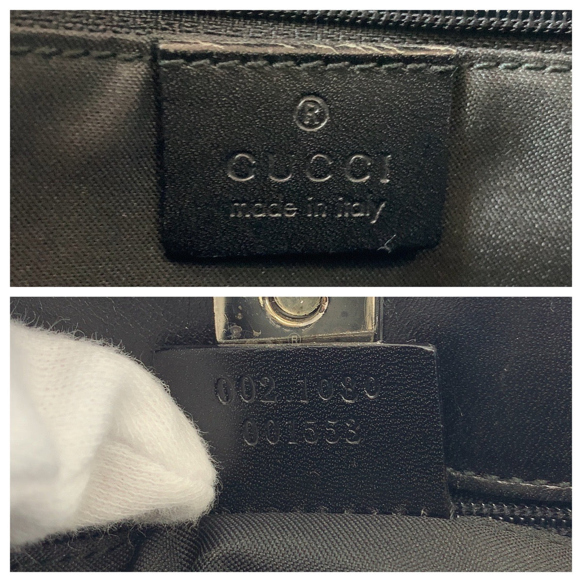 GUCCI Tote Bag 002 1080 GG canvas, leather Black black Tote Bag handbag Women Used