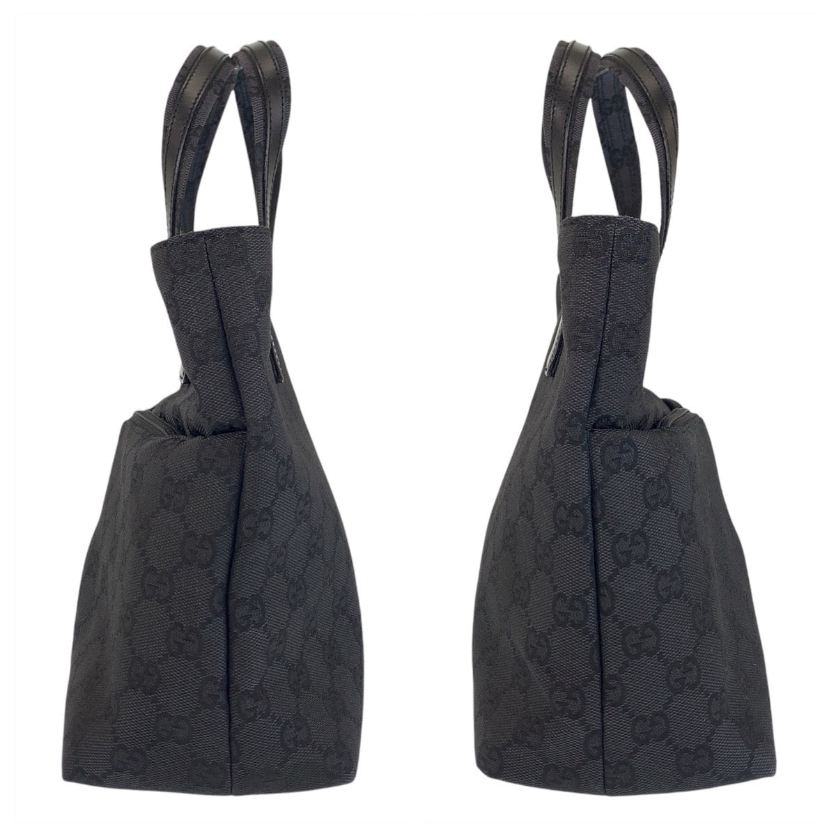 GUCCI Tote Bag 002 1080 GG canvas, leather Black black Tote Bag handbag Women Used