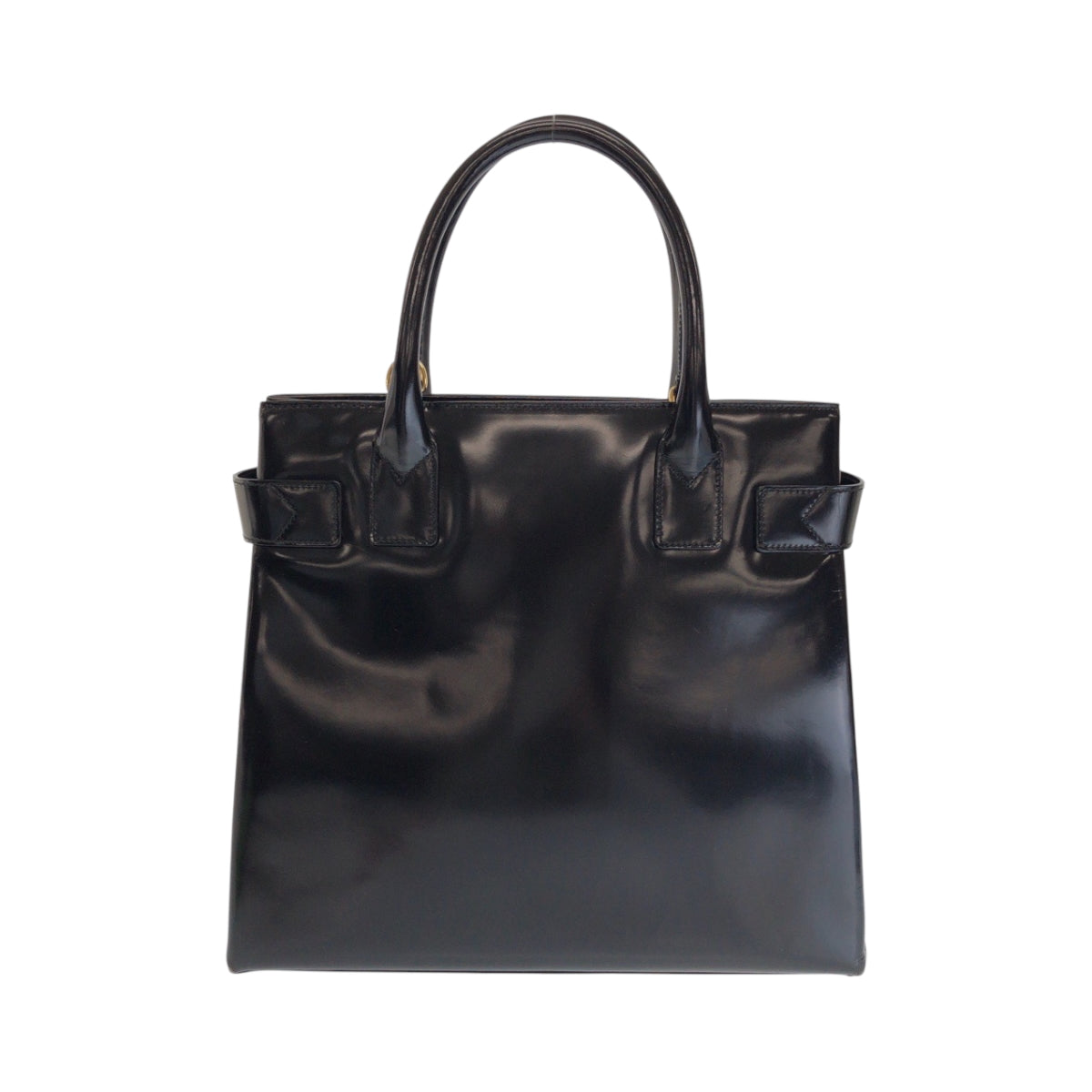 GUCCI Tote Bag 000 1669 0503 enamel Black GoldMetal Tote Bag handbag Women Used
