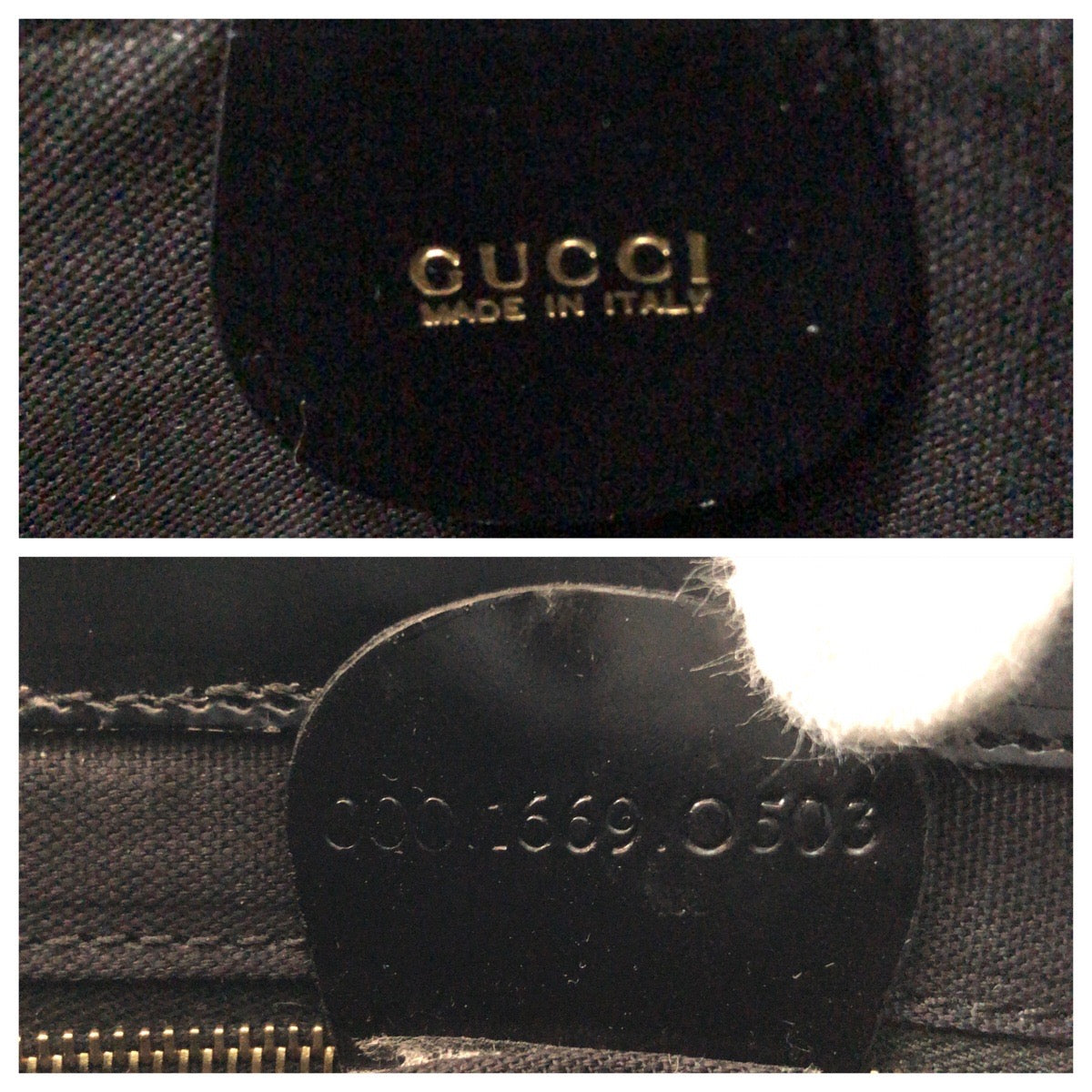 GUCCI Tote Bag 000 1669 0503 enamel Black GoldMetal Tote Bag handbag Women Used