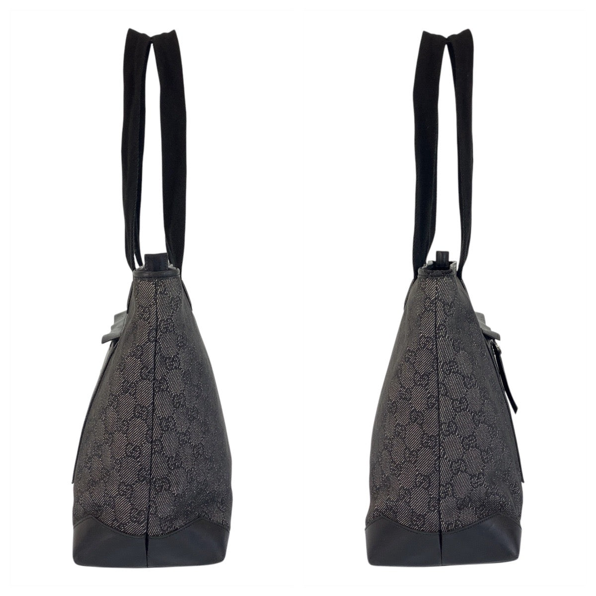 GUCCI Tote Bag 34339 GG canvas, leather Black black Tote Bag Shoulder Bag Women Used