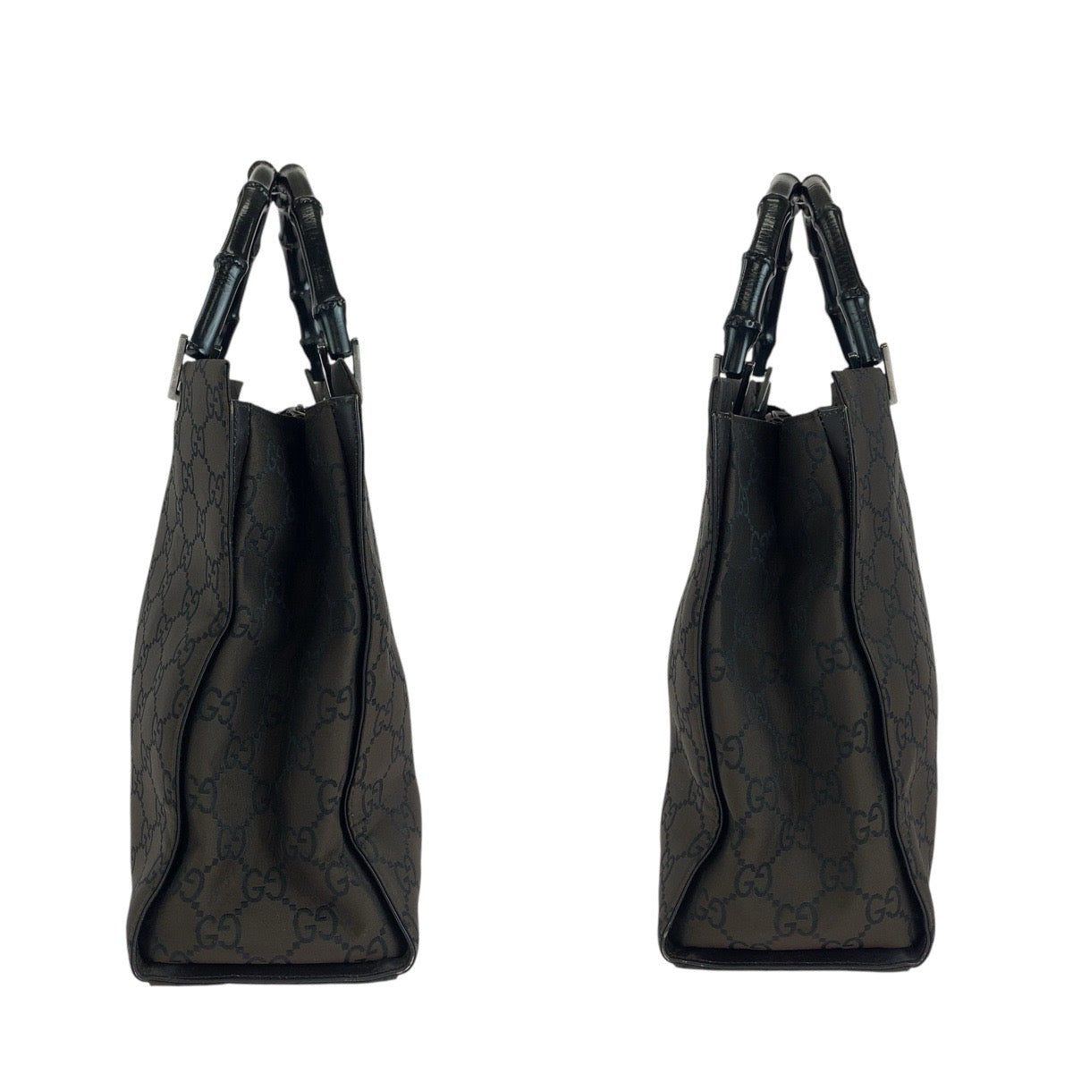 GUCCI Tote Bag 002 1010 GG canvas Brown Silver Metal Tote Bag handbag Bamboo Jumbo GG Women Used