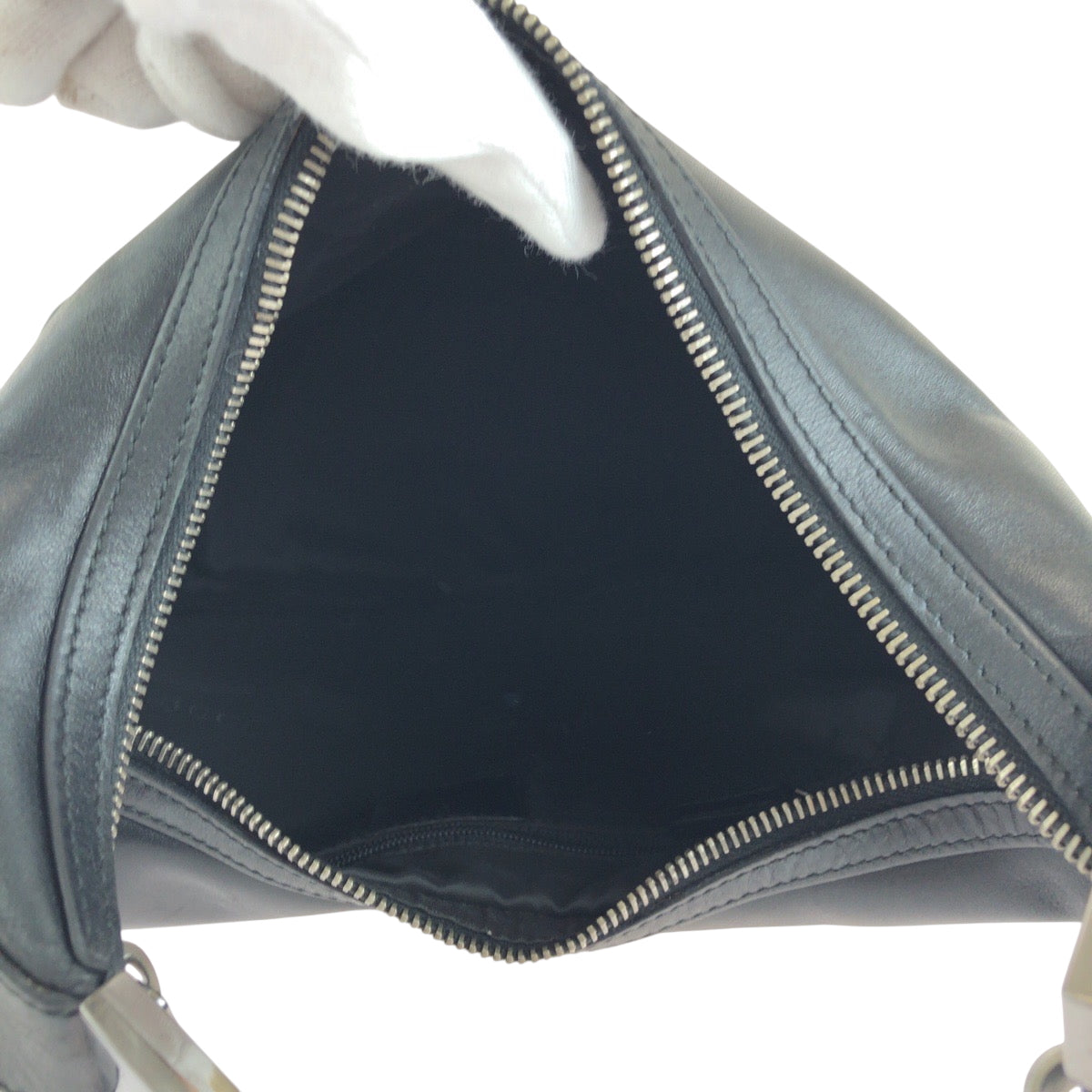 GUCCI Shoulder Bag 001 3814  002122 leather Black SilverMetal Hobo One Shoulder Bag Women Used