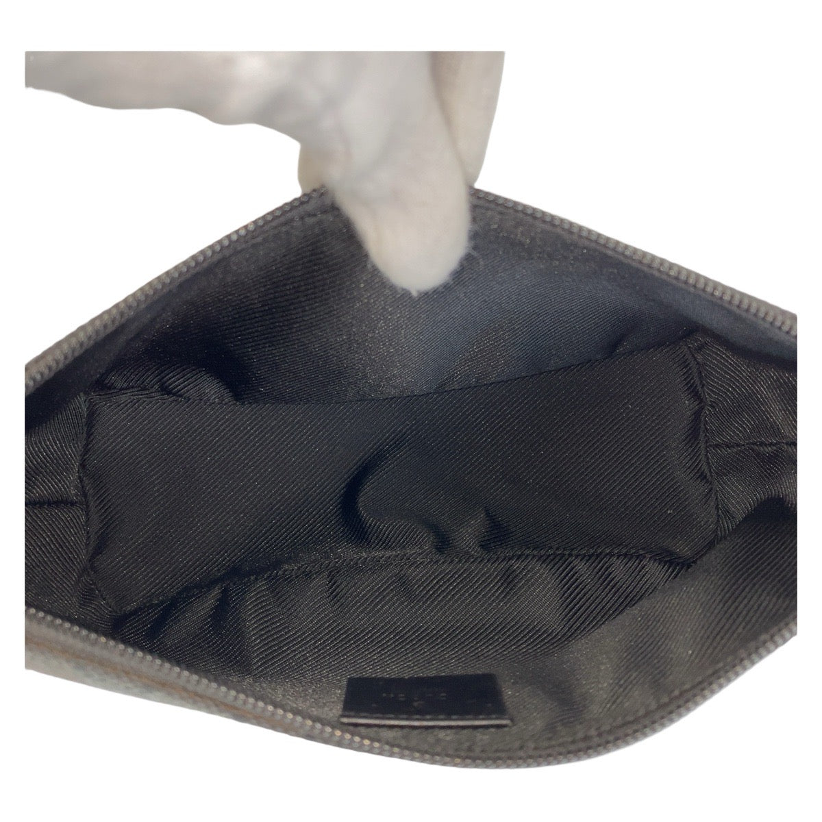 GUCCI Handbag 7198 GG canvas, leather Black black Handbag accessory pouch Women Used
