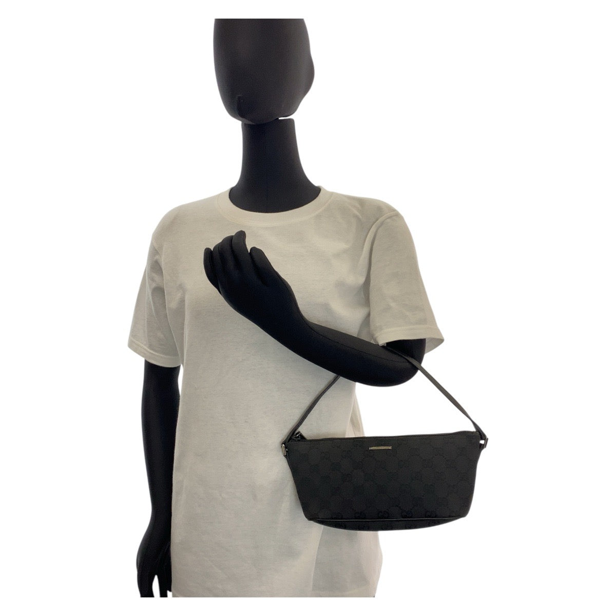 GUCCI Handbag 7198 GG canvas, leather Black black Handbag accessory pouch Women Used