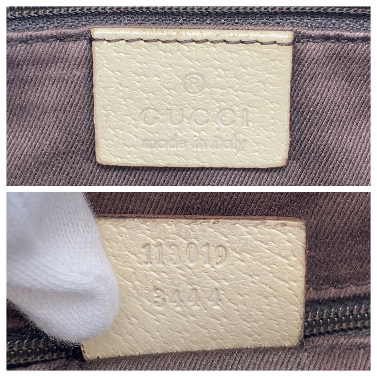 GUCCI Tote Bag 11309 GG canvas, leather beige white white Tote Bag Shoulder Bag Women Used
