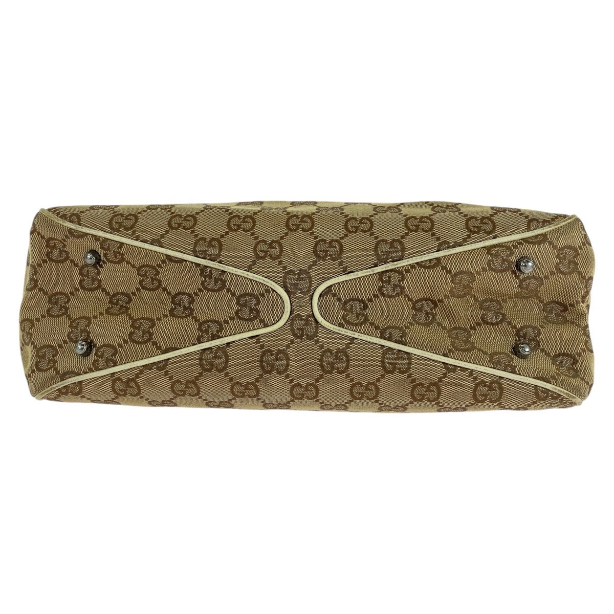 GUCCI Tote Bag 11309 GG canvas, leather beige white white Tote Bag Shoulder Bag Women Used