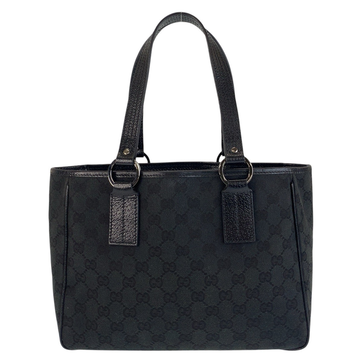 GUCCI Tote Bag 113019 GG canvas, leather Black black Tote Bag Shoulder Bag Women Used