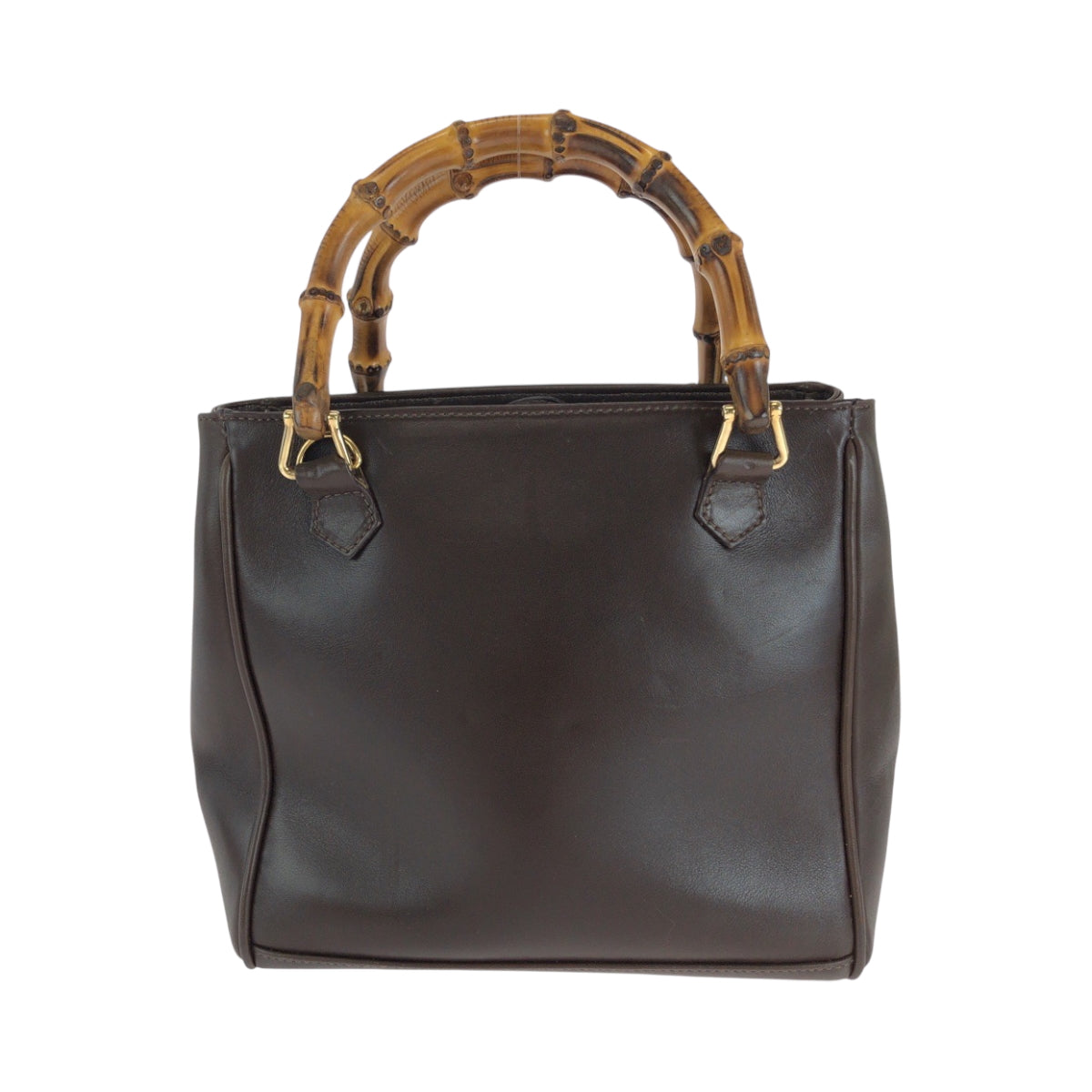 GUCCI Handbag 000 032 0015 leather Brown Gold Metal Shoulder Bag Handbag 2way Bamboo Women Used
