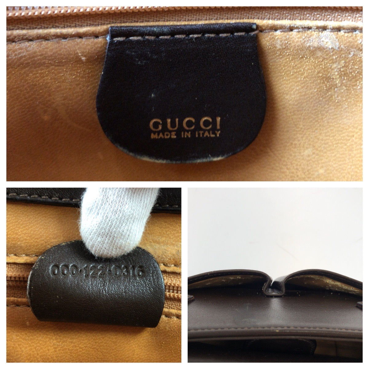 GUCCI Handbag 000 032 0015 leather Brown Gold Metal Shoulder Bag Handbag 2way Bamboo Women Used