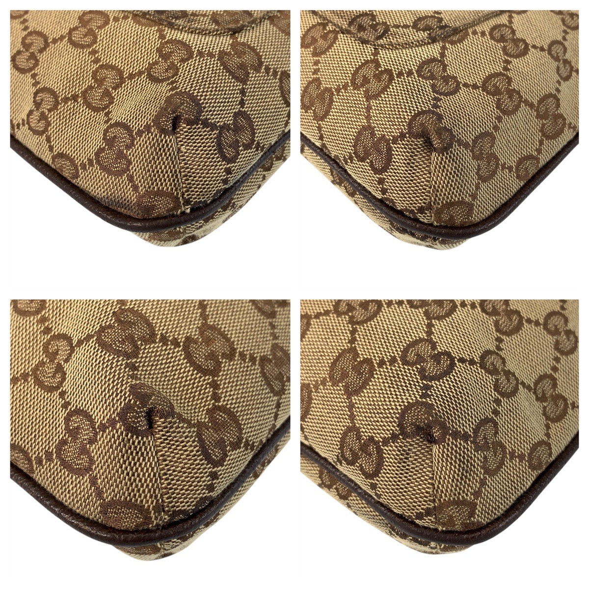 GUCCI Shoulder Bag 122793 GG canvas, leather Brown beige Shoulder Bag Messenger bag Women Used