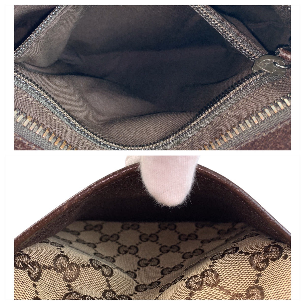 GUCCI Shoulder Bag 122793 GG canvas, leather Brown beige Shoulder Bag Messenger bag Women Used