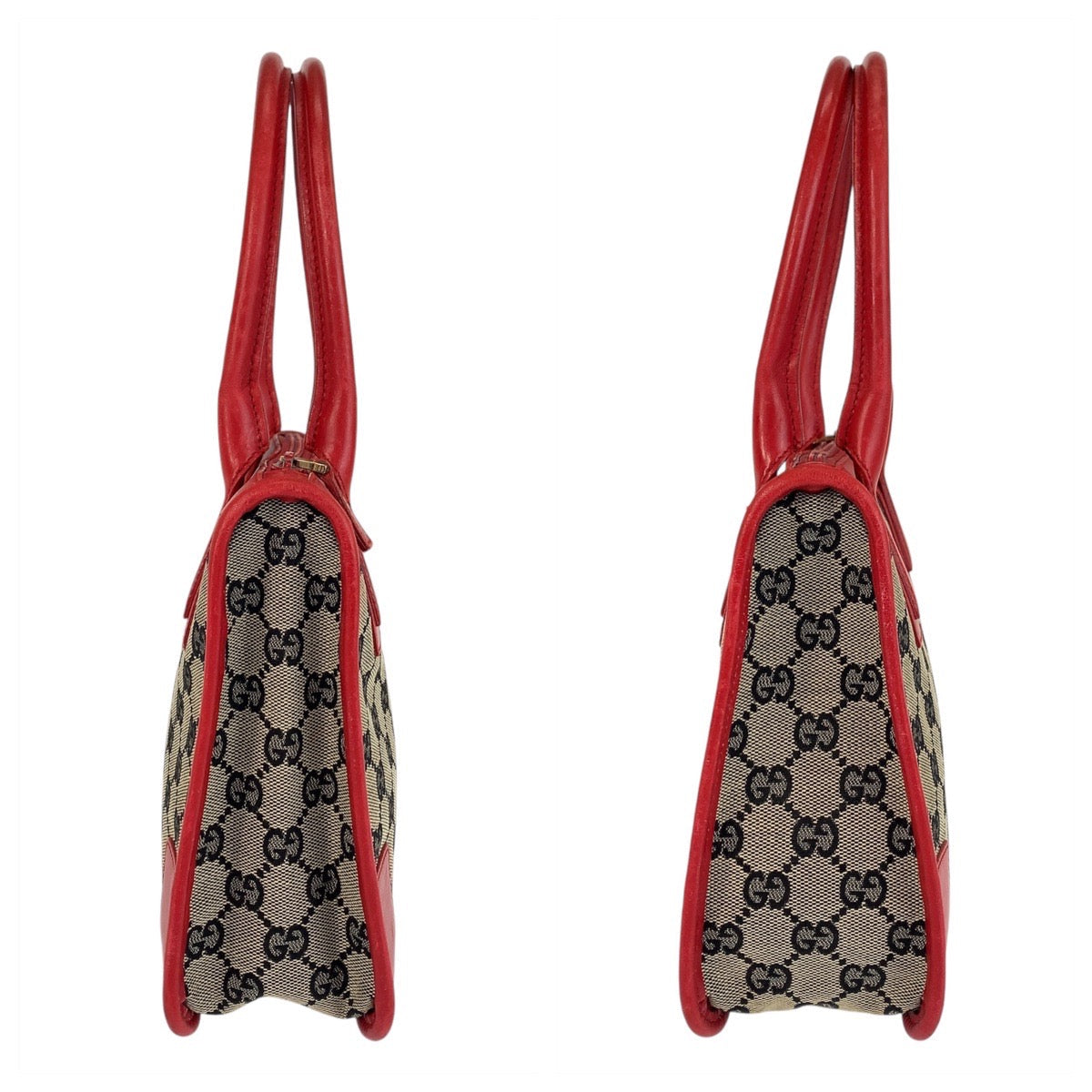 GUCCI Tote Bag 000 0856 GG canvas, leather Red beige Tote Bag Women Used