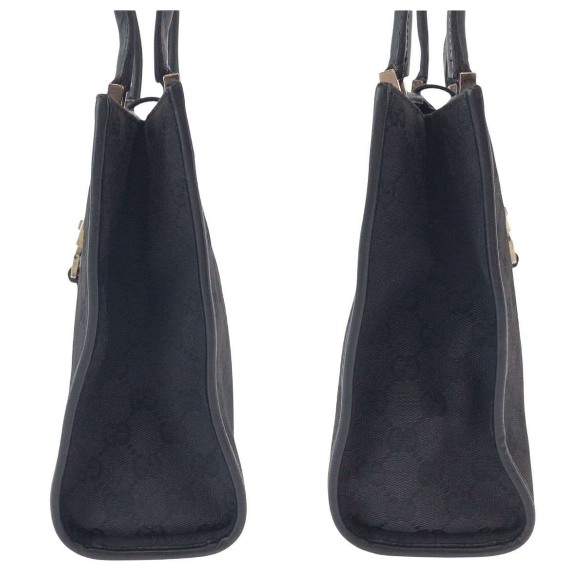 GUCCI Tote Bag 002 1073 GG canvas Black SilverMetal Tote Bag Shoulder Bag Jackie Women Used